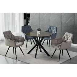 KRZESŁO MANGO VELVET STELAŻ CZARNY/BLUVEL C.BEŻ 40