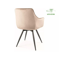 KRZESŁO MANGO VELVET STELAŻ CZARNY/BLUVEL C.BEŻ 40