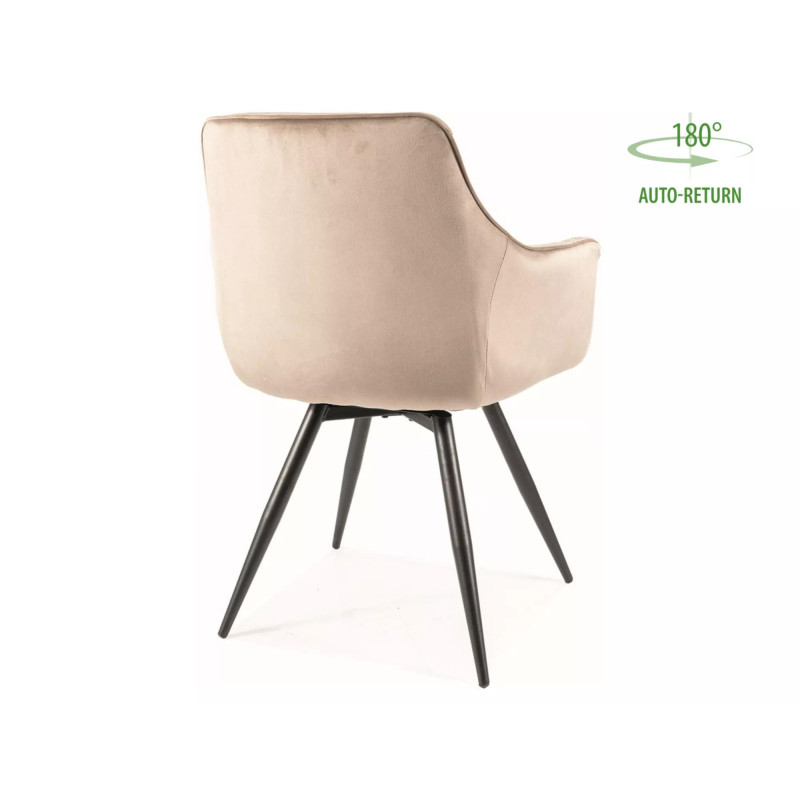 KRZESŁO MANGO VELVET STELAŻ CZARNY/BLUVEL C.BEŻ 40