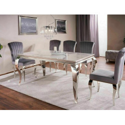 STÓŁ PRINCE CERAMIC BIAŁY CALACATTA/CHROM 150X90 STÓŁ PRINCE CERAMIC BIAŁY CALACATTA/CHROM 150X90