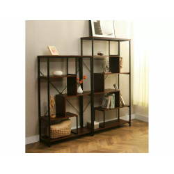 REGAŁ NET B CIEMNY ORZECH/CZARNY