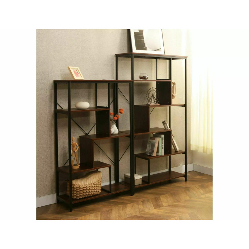 REGAŁ NET B CIEMNY ORZECH/CZARNY