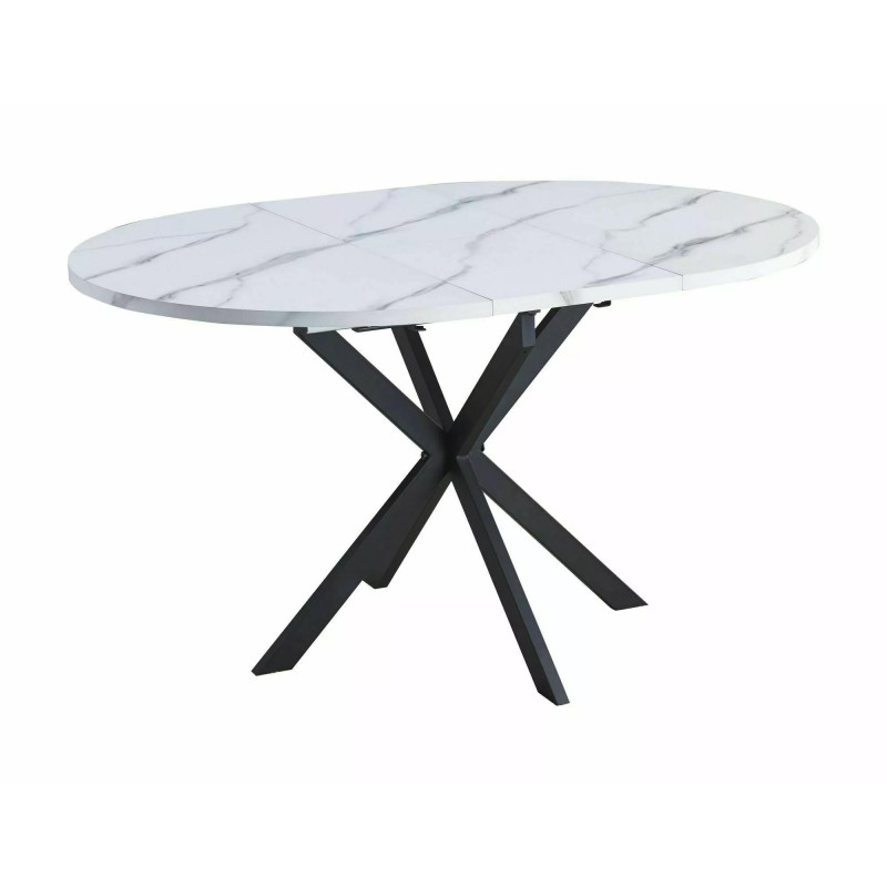 STÓŁ GASTON BIAŁY EFEKT MARMURU/CZARNY MAT 100(135)X100