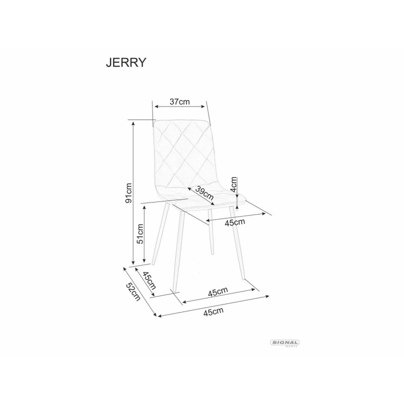 KRZESŁO JERRY VELVET CZARNY STELAŻ/ SZARY BLUVEL 14