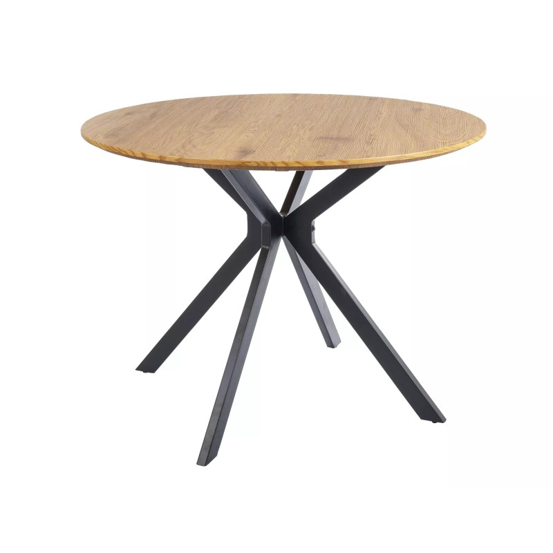 Okrągły stół Aster dąb/czarny mat stelaż FI100