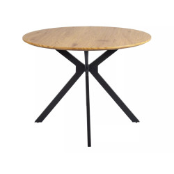 Okrągły stół Aster dąb/czarny mat stelaż FI100