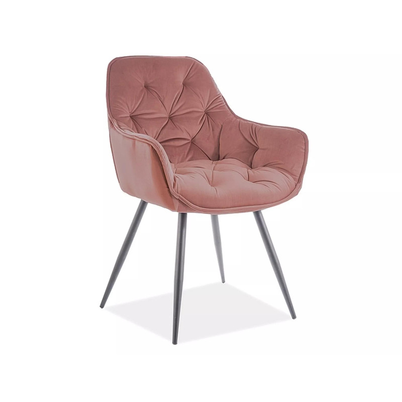 KRZESŁO CHERRY VELVET CZARNY STELAŻ/RÓŻ ANTYCZNY BLUVEL 52