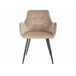 KRZESŁO LEMON VELVET CZARNY STELAŻ/BEŻ BLUVEL 28