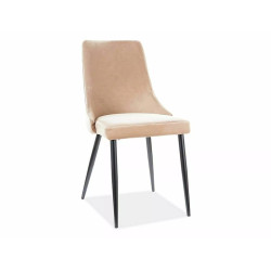 Krzesło tapicerowane Piano B Velvet czarny stelaż / beż bluvel 28