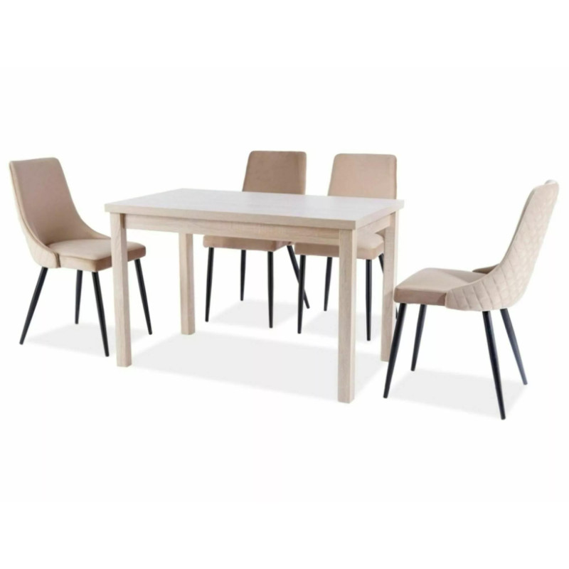 Krzesło tapicerowane Piano B Velvet czarny stelaż / beż bluvel 28