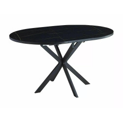 STÓŁ GASTON CZARNY EFEKT MARMURU/CZARNY MAT 100(135)X100