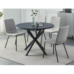 STÓŁ GASTON CZARNY EFEKT MARMURU/CZARNY MAT 100(135)X100