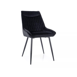 Krzesło tapicerowane Agat Velvet czarny stelaż/czarny bluvel 19