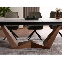 STÓŁ BONUCCI CERAMIC BIAŁY STATUARIO VENATO /ORZECH (200-250)X98