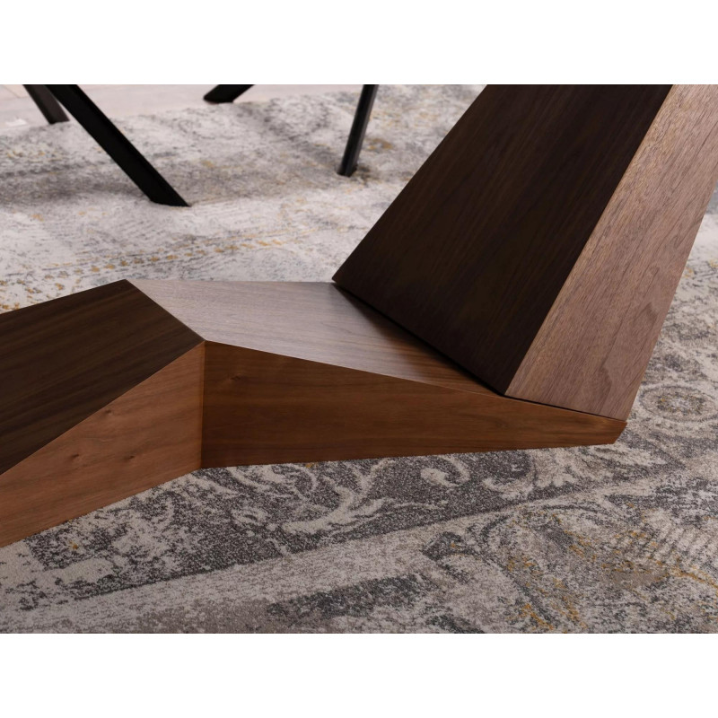 STÓŁ BONUCCI CERAMIC BIAŁY STATUARIO VENATO /ORZECH (200-250)X98