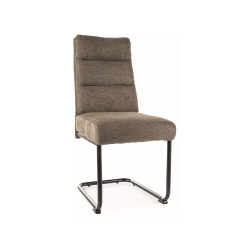 Eleganckie krzesło tapicerowane Berry Brego czarny stelaż/oliwka 77