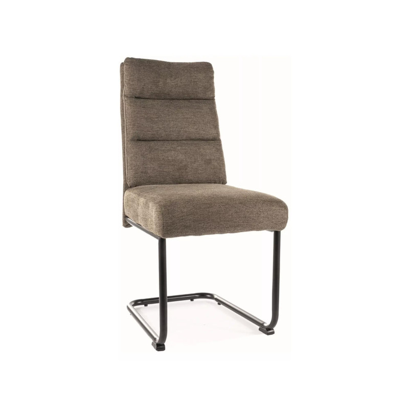 Eleganckie krzesło tapicerowane Berry Brego czarny stelaż/oliwka 77