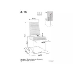 Eleganckie krzesło tapicerowane Berry Brego czarny stelaż/oliwka 77