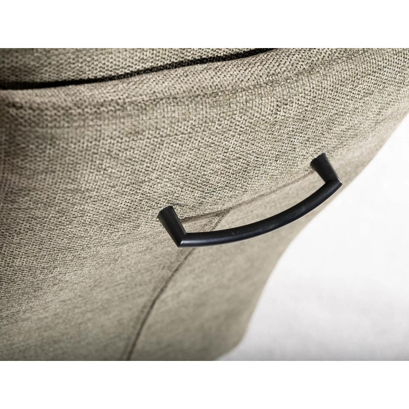 Eleganckie krzesło tapicerowane Berry Brego czarny stelaż/oliwka 77