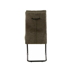 Eleganckie krzesło tapicerowane Berry Brego czarny stelaż/oliwka 77