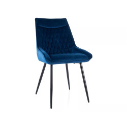 Krzesło tapicerowane Agat Velvet czarny stelaż/granatowy bluvel 86