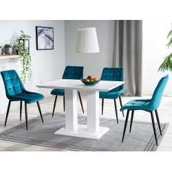 Krzesło tapicerowane Chic Velvet czarny stelaż/turkus bluvel 85