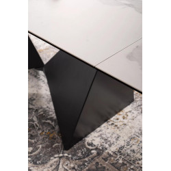 STÓŁ PETERSON CERAMIC BIAŁY STATUARIO VENATO/ CZARNY MAT (160-240)X90