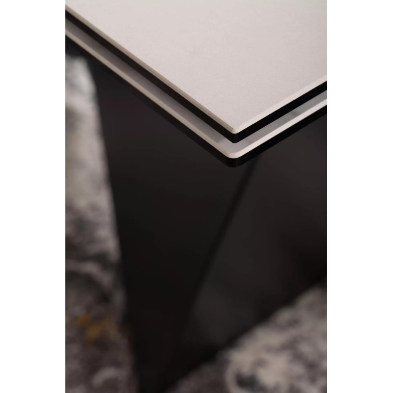 STÓŁ PETERSON CERAMIC BIAŁY STATUARIO VENATO/ CZARNY MAT (160-240)X90