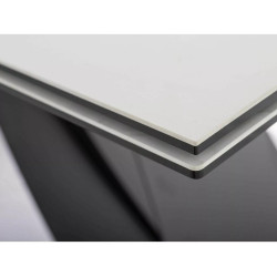 STÓŁ WESTIN CERAMIC KREM DIAMOND CREAM / CZARNY MAT (160-240)X90