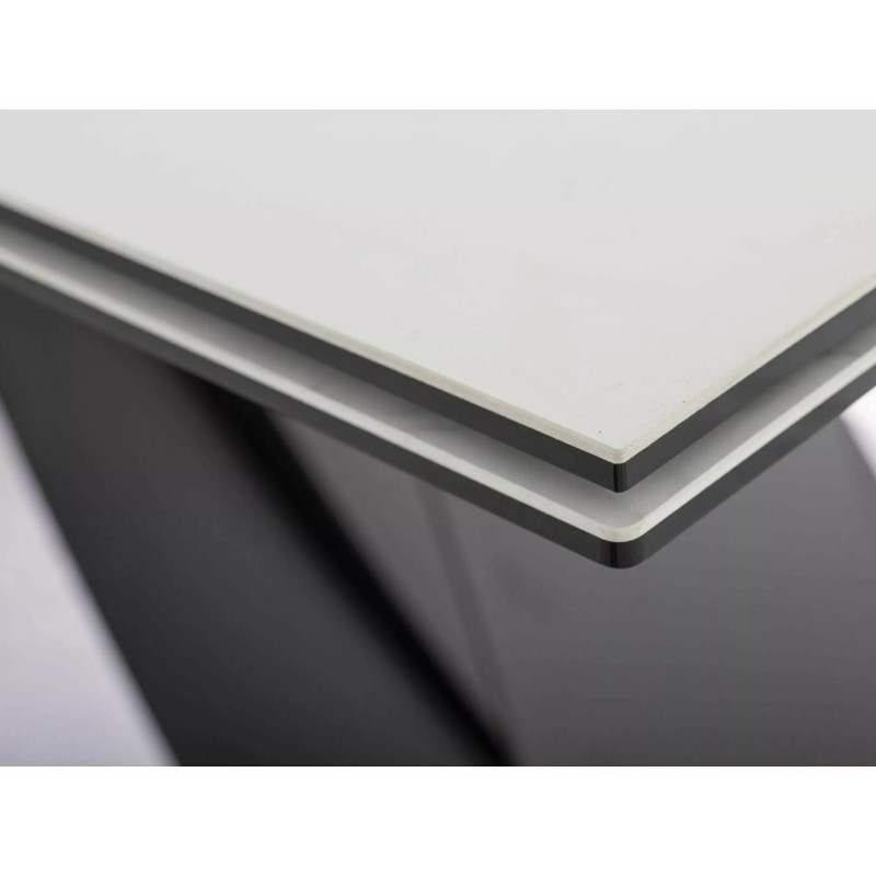 STÓŁ WESTIN CERAMIC KREM DIAMOND CREAM / CZARNY MAT (160-240)X90