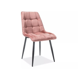Krzesło tapicerowane Chic Velvet czarny stelaż/róż antyczny bluvel 52