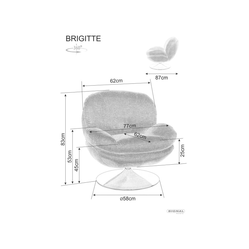 FOTEL BRIGITTE BREGO CURRY 68