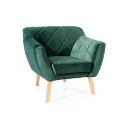 FOTEL KARO 1 VELVET KOLOR ZIELONY BLUVEL 78 / WENGE
