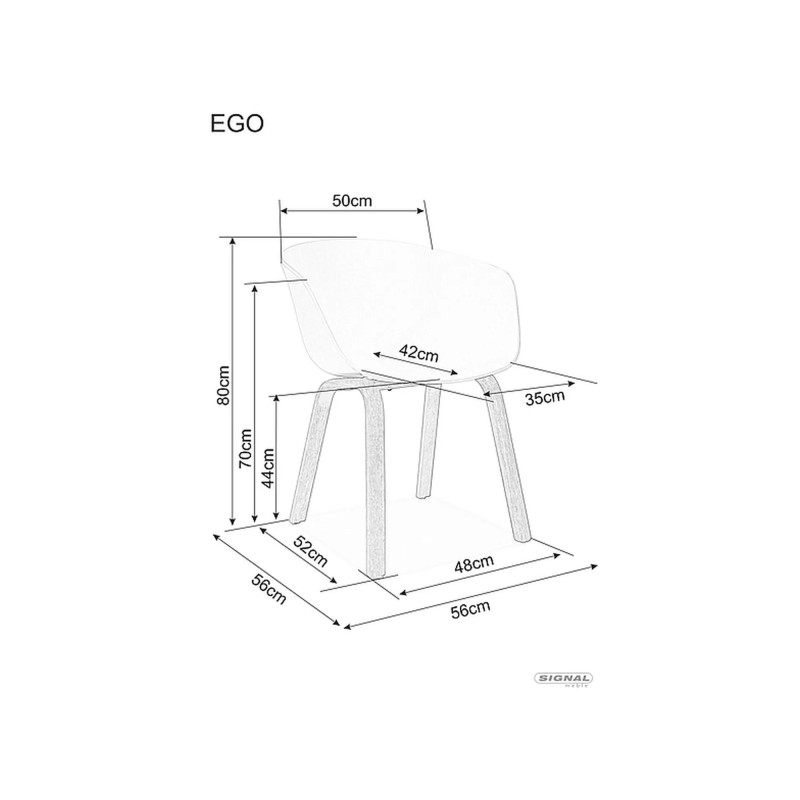 Nowoczesne krzesło Ego kolor dąb/biały