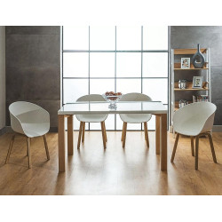 Nowoczesne krzesło Ego kolor dąb/biały