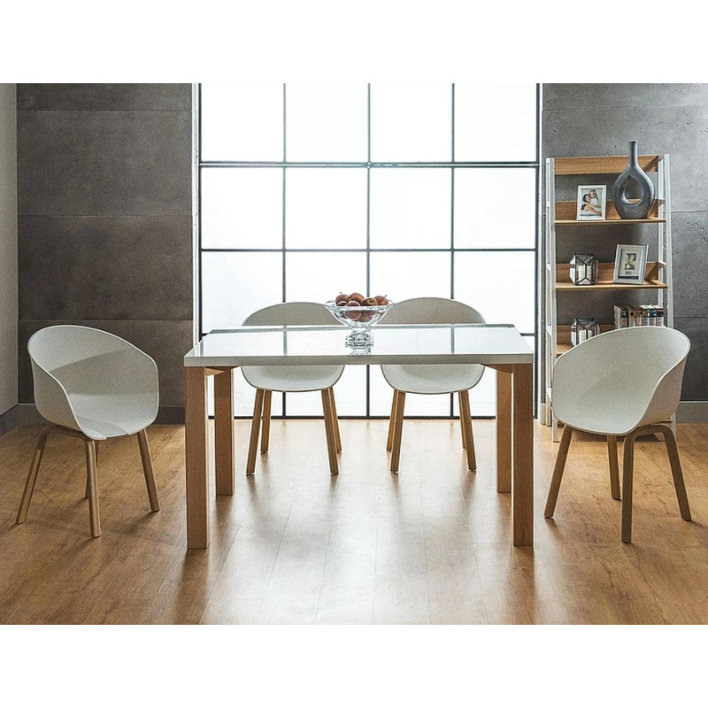 Nowoczesne krzesło Ego kolor dąb/biały