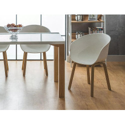 Nowoczesne krzesło Ego kolor dąb/biały