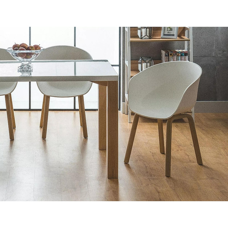 Nowoczesne krzesło Ego kolor dąb/biały