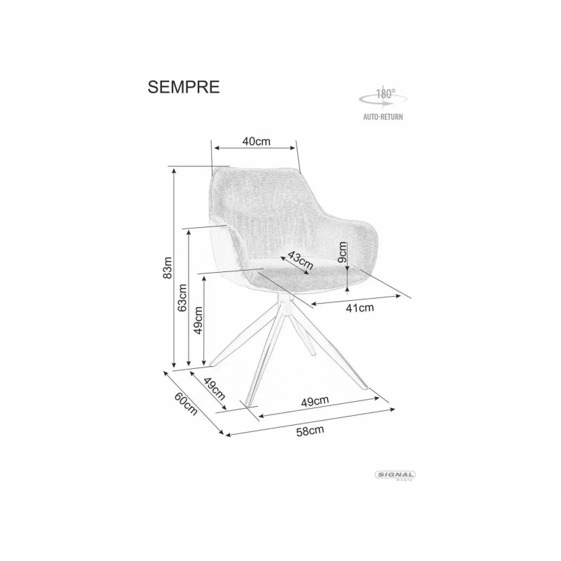 Krzesło obrotowe Sempre Brego/Bufallo/ oliwka 77 / oliwka 10