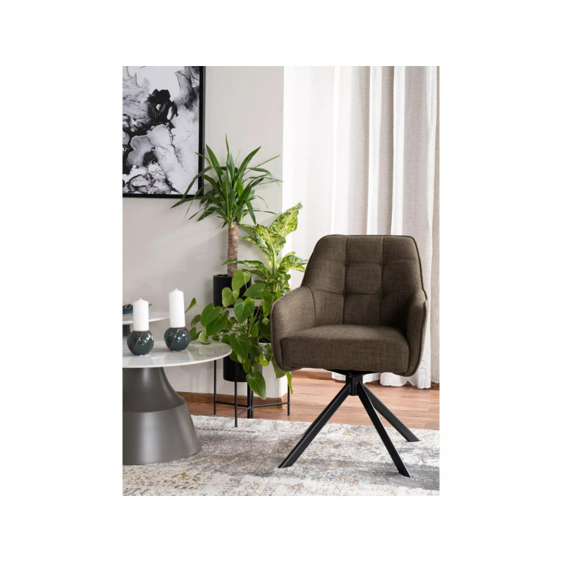 KRZESŁO METRO BJORN CZARNY STELAŻ/OLIWKA 77