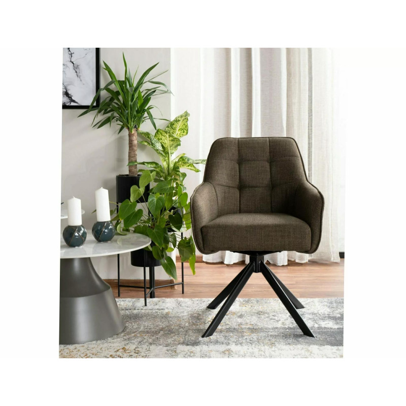 KRZESŁO METRO BJORN CZARNY STELAŻ/OLIWKA 77