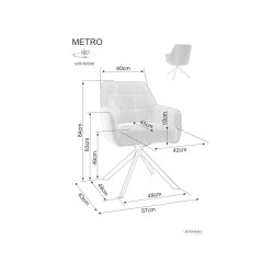 KRZESŁO METRO BJORN CZARNY STELAŻ/OLIWKA 77