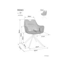 Krzesło obrotowe Remo Brego czarny stelaż/granatowy 86