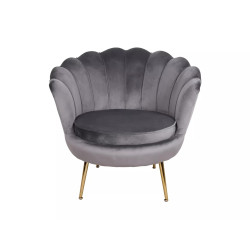 FOTEL CAMELLIA 1 VELVET SZARY BLUVEL 14/ZŁOTY