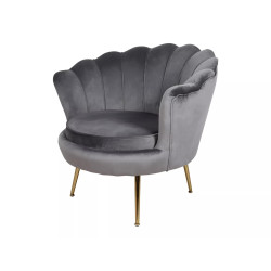 FOTEL CAMELLIA 1 VELVET SZARY BLUVEL 14/ZŁOTY