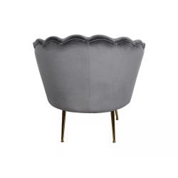 FOTEL CAMELLIA 1 VELVET SZARY BLUVEL 14/ZŁOTY