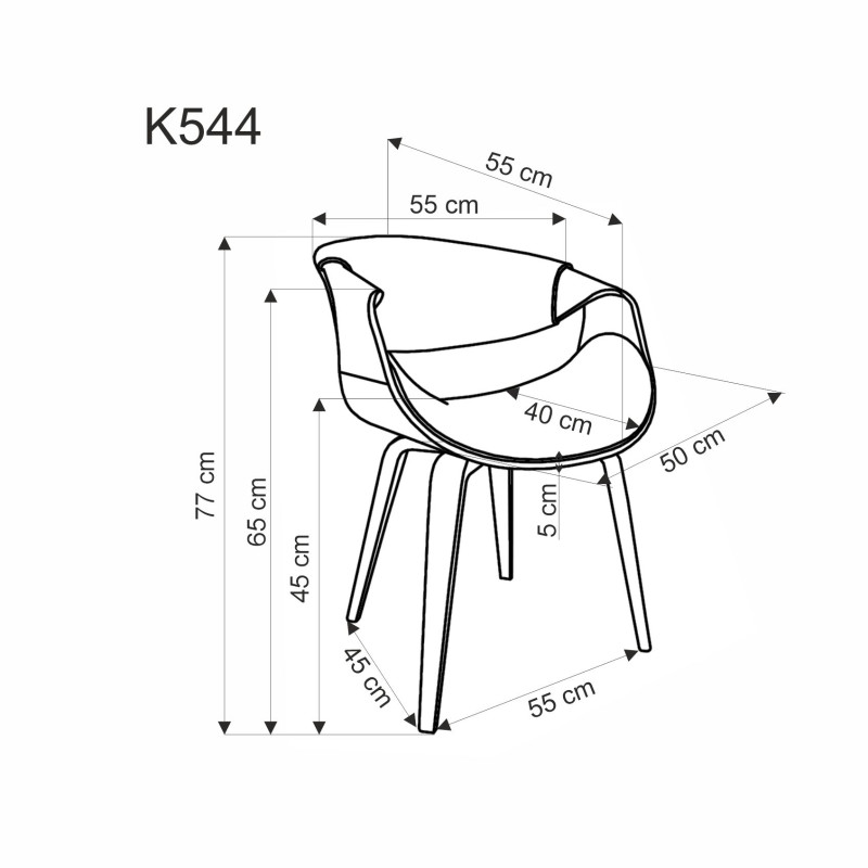Krzesło z giętego drewna Earth popielaty/orzechowy