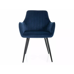 KRZESŁO APPLE VELVET CZARNY STELAŻ/GRANATOWY BLUVEL 86