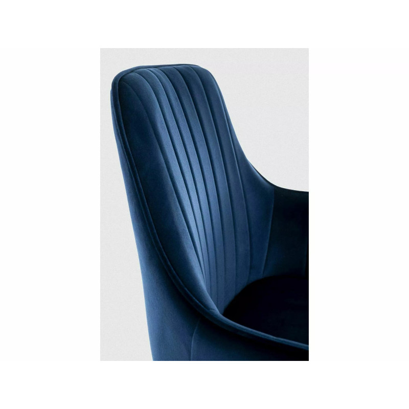 KRZESŁO APPLE VELVET CZARNY STELAŻ/GRANATOWY BLUVEL 86