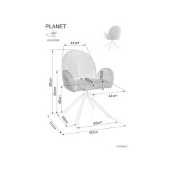 KRZESŁO PLANET RAVEN CZARNY STELAŻ/BEŻ 22